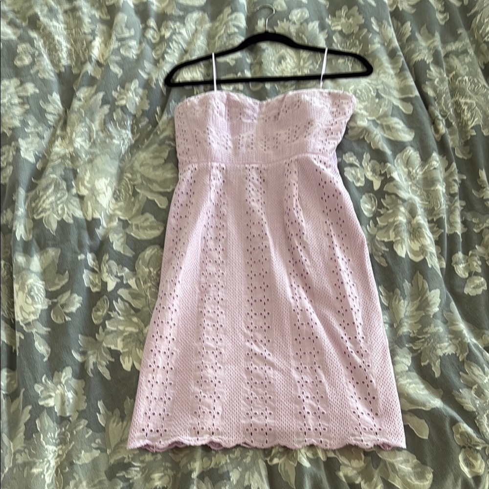Elegant Pink Eyelet Dress